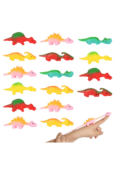 Choice 12pcs 12/30Pcs Colorful Finger Catapult Dinosaur Games Kids Birthday B...