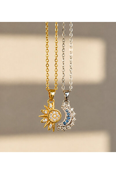 shop Sun-Moon Couple Necklace Steel