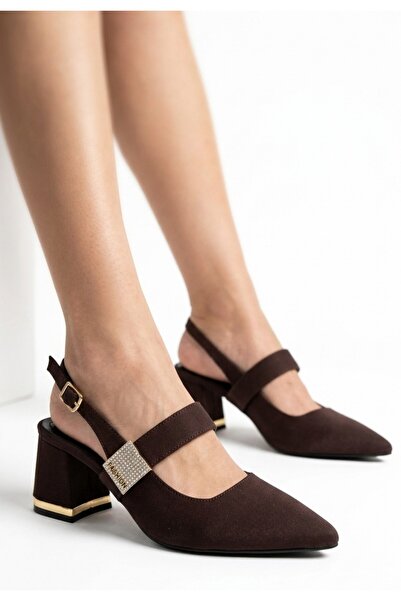 DMR Elegance Tonja Brown Satin High Heels