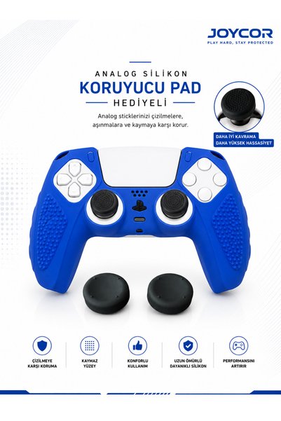 JOYCOR PS5 Gamepad Uyumlu Premium Silikon Kılıf + Analog Koruyucu Başlık Seti...