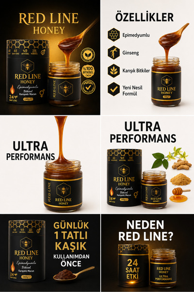 Red Line Bitkisel Propolis Kudret Narı Bal Ginsengli Bitkisel Karışımlı Mesir Atom Güç Kuvvet Macun 240 Gr