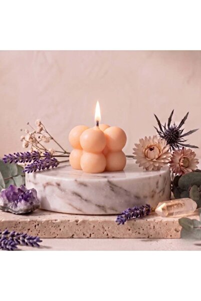 aurora naturalis Aurora-Naturalis Handmade Orange Mini Bubble Candle – Soft O...
