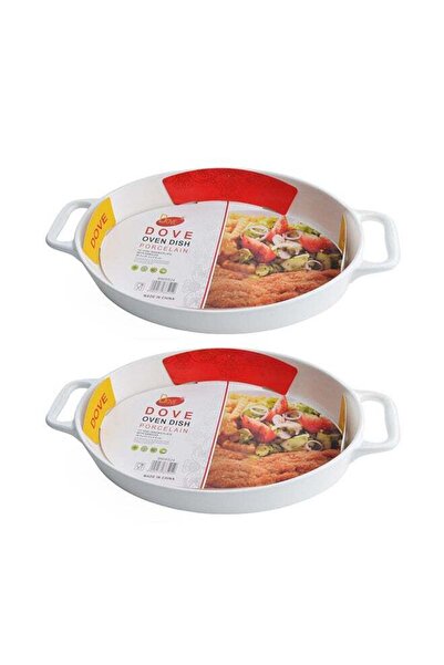 Dove 2-Piece Oval Porcelain Baking Dish With Handles 15 Inch 38.5x21.3x5.8CM ...