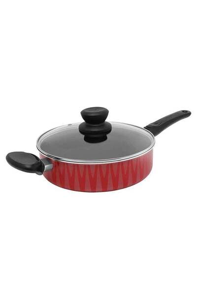 Trust Non-Stick Aluminum Deep Frying Pan With Glass Lid With Heat Resistant H...