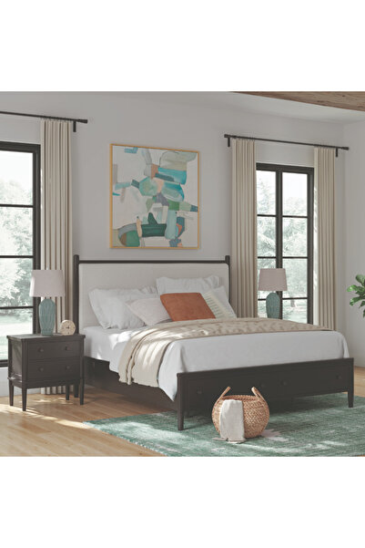 Ashley Furniture سرير بورتداون كينج المبطن مع وحدات تخزين