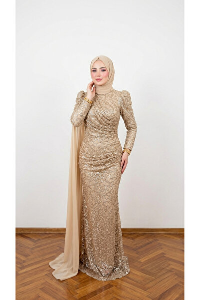 GARDROP GİYİM BALIK MODEL PİLELİ OMUZDAN PELERİNLİ TESETTÜR ABİYE