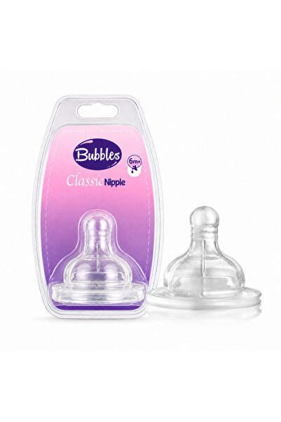 Bubbles بابلز حلمة رضاعة بديلة كلاسيك من السيليكون بصمام مضاد للمغص، من عمر 6...