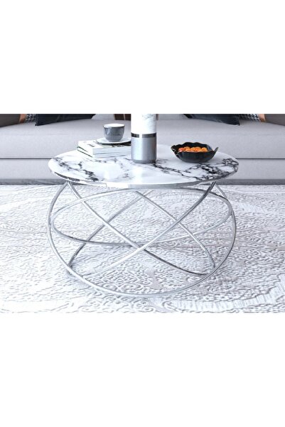 Casafun Masuta sticla securizat rotund, 75 cm, picioare metal, estetic si ele...