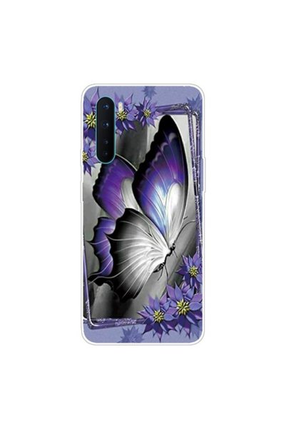 OEM Θήκη TPU Σιλικόνης για OnePlus Nord - Μωβ Πεταλούδα