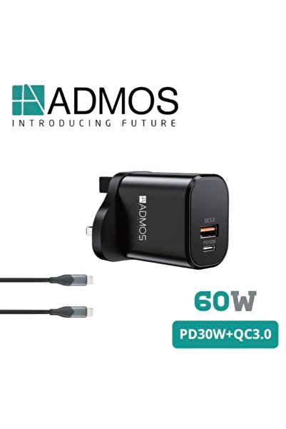 ADMOS Dual Port Fast Charger 60W Total Output Power Adapter Wall Charger with...