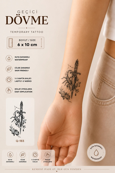 Barly Akrep Ve Yılan Mini Geçici Dövme Tattoo