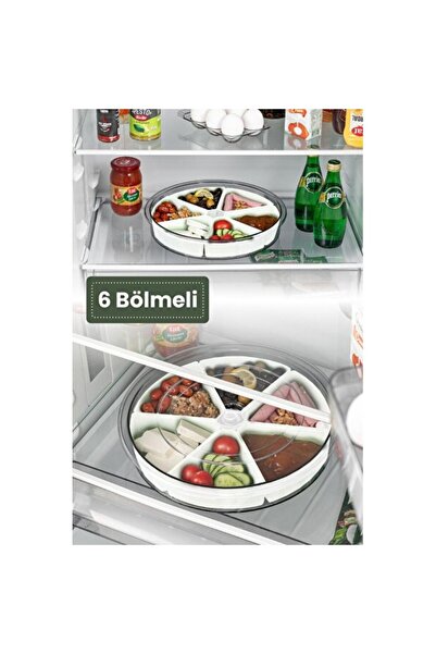 Empressco Üçgen Bölmeli Dönen Kahvaltı Sunumluk Seti Beyaz, Şık ve Kullanışlı...