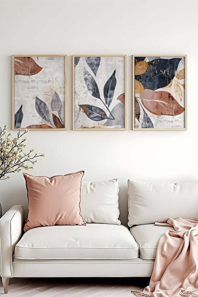OEM Set de 3 tablouri decorative cu ramă, 3x50x70 cm, MDF de 3mm, ramă din le...