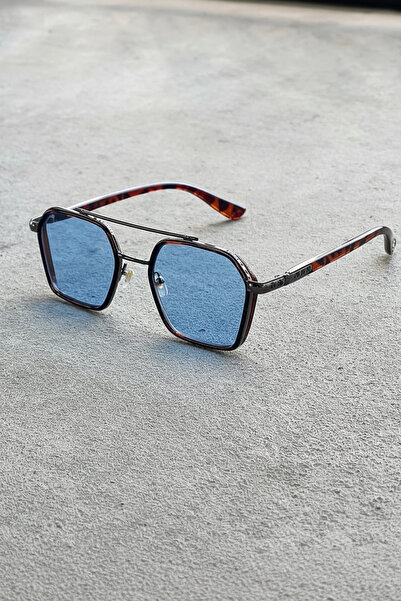 Roger Bacon Blue Men's Sunglasses Patterned Frame Uv400 Protection