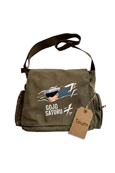 Toum Anime Jujutsu Kaisen Printed Unisex Khaki Messenger Bag
