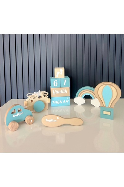 mogokids Krem mavi objeli set