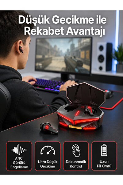 Genel Markalar Bluetooth Kulaklık HD Ses Kaliteli Işıklı Metal Kasa Ios Andro...