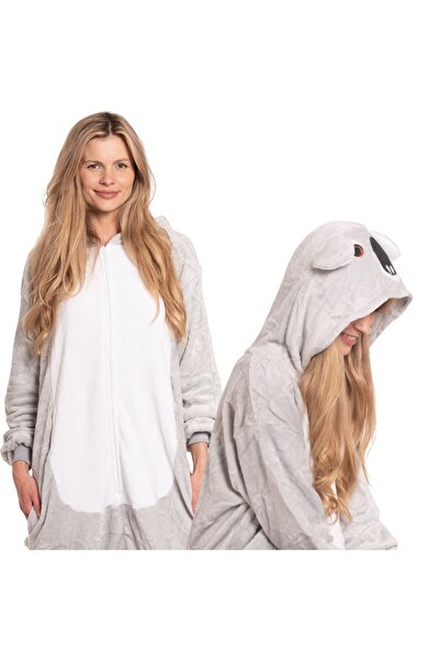 OEM Pijama salopetă pufoasă Koala — Combinezon Kigurumi de damă pentru adulți...