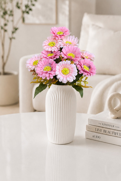 MD Aspiz Flowers زهرة صناعية فاخرة من 10 قطع باللون الأرجواني الفاتح من نوع ج...