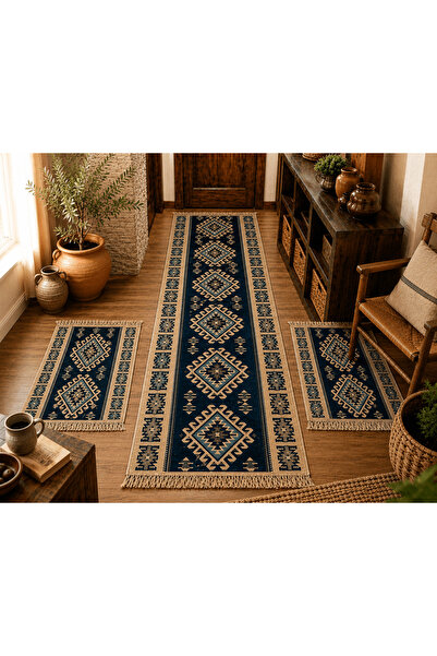 Horecahome Set 1+2 Covoare Tradiționale, din JUTĂ, dimensiuni 1 bucată 80 x 3...