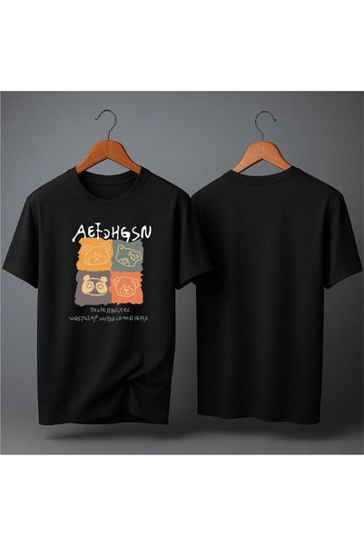 EFEVRA Attention-Getting Printed Oversized T-Shirt with Teddy Bear Design