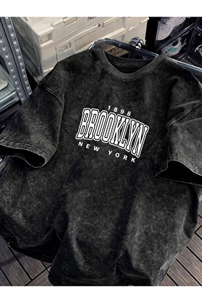 HOFFNUNG Unisex Oversize Vintage Washed Street Style Μόδα του δρόμου Βαμβακερ...