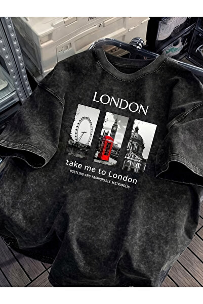 HOFFNUNG Unisex Oversize Vintage Washed Street Style Μόδα του δρόμου Βαμβακερ...