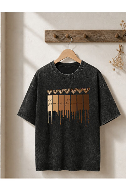 HOFFNUNG Unisex Oversize Vintage Washed Street Style Μόδα του δρόμου Βαμβακερ...
