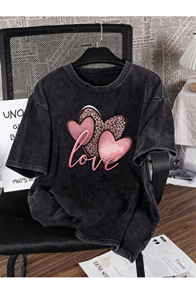 Pink Sky Unisex Oversize Vintage Washed Street Style Μόδα του δρόμου Βαμβακερ...