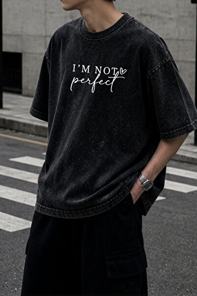 HOFFNUNG Unisex Oversize Vintage Washed Street Style Μόδα του δρόμου Βαμβακερ...