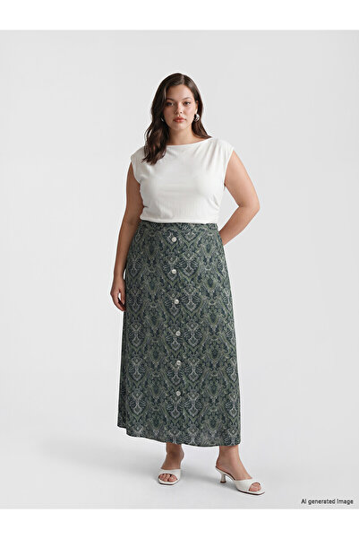 LC Waikiki Original Elastic Waist Patterned Skirt