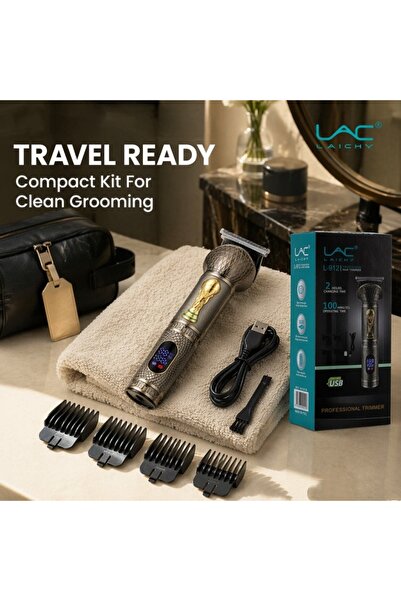 Generic Brand Luxury Embossed Metal Travel Hair Trimmer Set, Long Standby Pro...