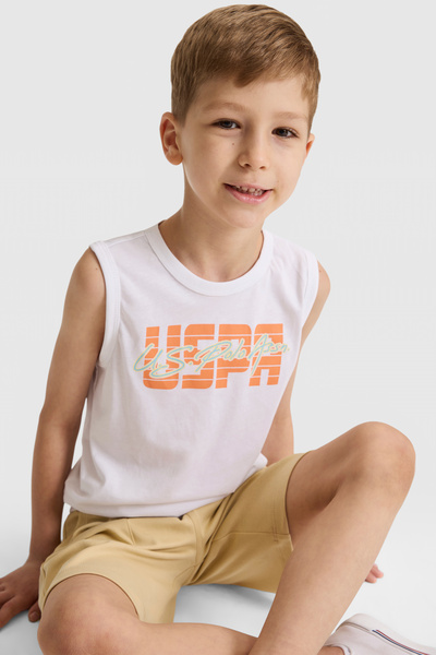 U.S. Polo Assn. تي شيرت أبيض برقبة دائرية للأولاد 50320420-VR013