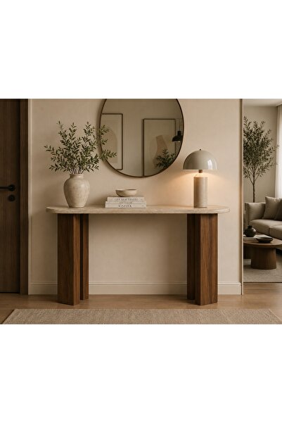 N.zone A round black side table with a branching metal base – a sleek and lig...