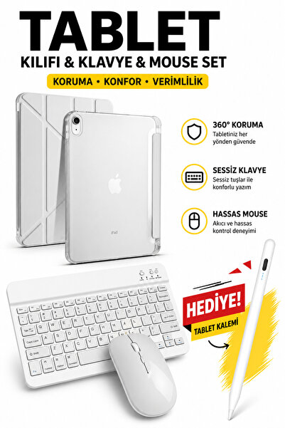 Rabbit Tech iPad Air 11 M4 (2026) Uyumlu Siyah Standlı Kılıf + Tablet Kalemi ...
