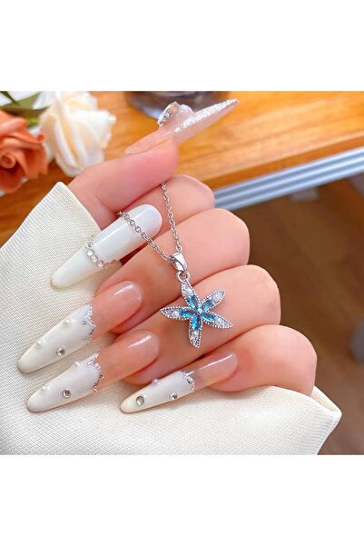 ArtBDesign Mavi Sakura Çiçeği Kolye