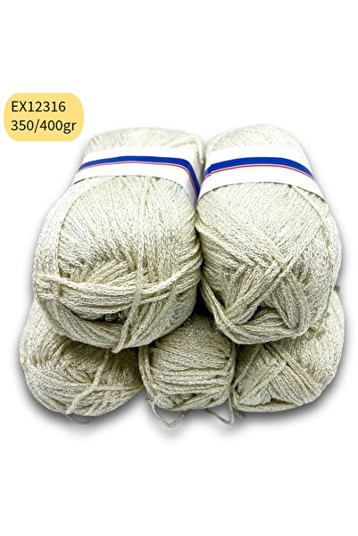 Oxford İplik İhraç Fazlası 5'li Paket 350/400 gr Simli Yumuşak Zincir Akrilik...