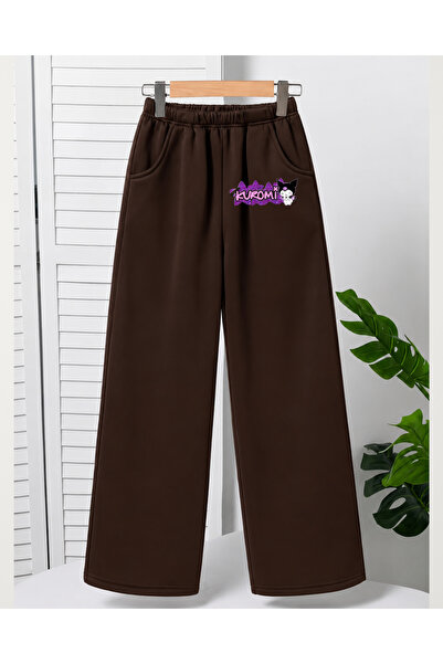 haha Kuromi Printed Wide Leg Sweatpants for Girls