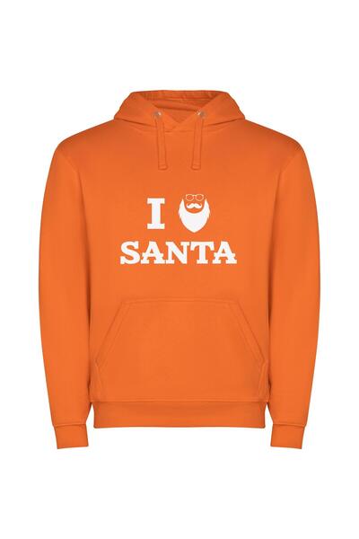 iLovePrints Elegant Santa Snapshot Φούτερ με κουκούλα σε χρώμα Πορτοκαλί