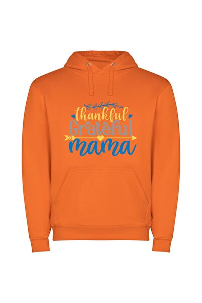 iLovePrints Graceful Grandma Letters Φούτερ με κουκούλα σε χρώμα Πορτοκαλί