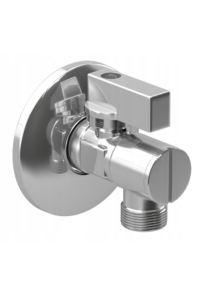 Granitan Robinet de colț cu filtru, pentru baterii, 1/2x3/8", alamă, Crom