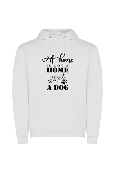 iLovePrints Dog's Haven: House, Home Φούτερ με κουκούλα σε χρώμα Λευκό