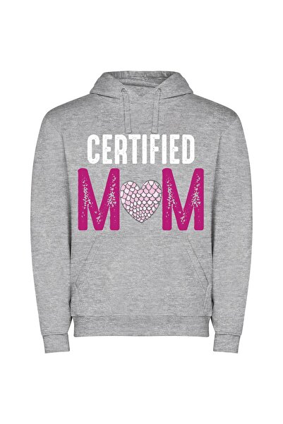 iLovePrints Heartfelt Mom: A Delicious View Φούτερ με κουκούλα σε χρώμα Γκρι