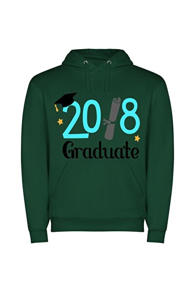 iLovePrints Future Graduation Illustration Φούτερ με κουκούλα σε χρώμα Πράσινο