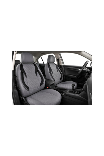 ART Huse scaune auto universale Premium fractionate fata spate gri cu negru c...