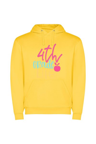 iLovePrints Grade 4 Apple Art Φούτερ με κουκούλα σε χρώμα Κίτρινο