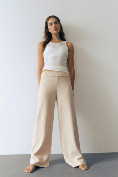 H&M Geniş Triko Pantolon