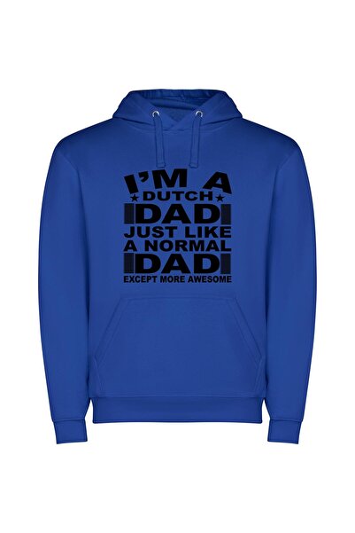 iLovePrints Dutch Awesome Dad Chronicles Φούτερ με κουκούλα σε χρώμα Μπλε