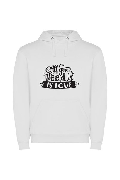 iLovePrints Love: The Beginning All Φούτερ με κουκούλα σε χρώμα Λευκό
