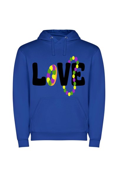 iLovePrints Love's Colourful Circle Φούτερ με κουκούλα σε χρώμα Μπλε